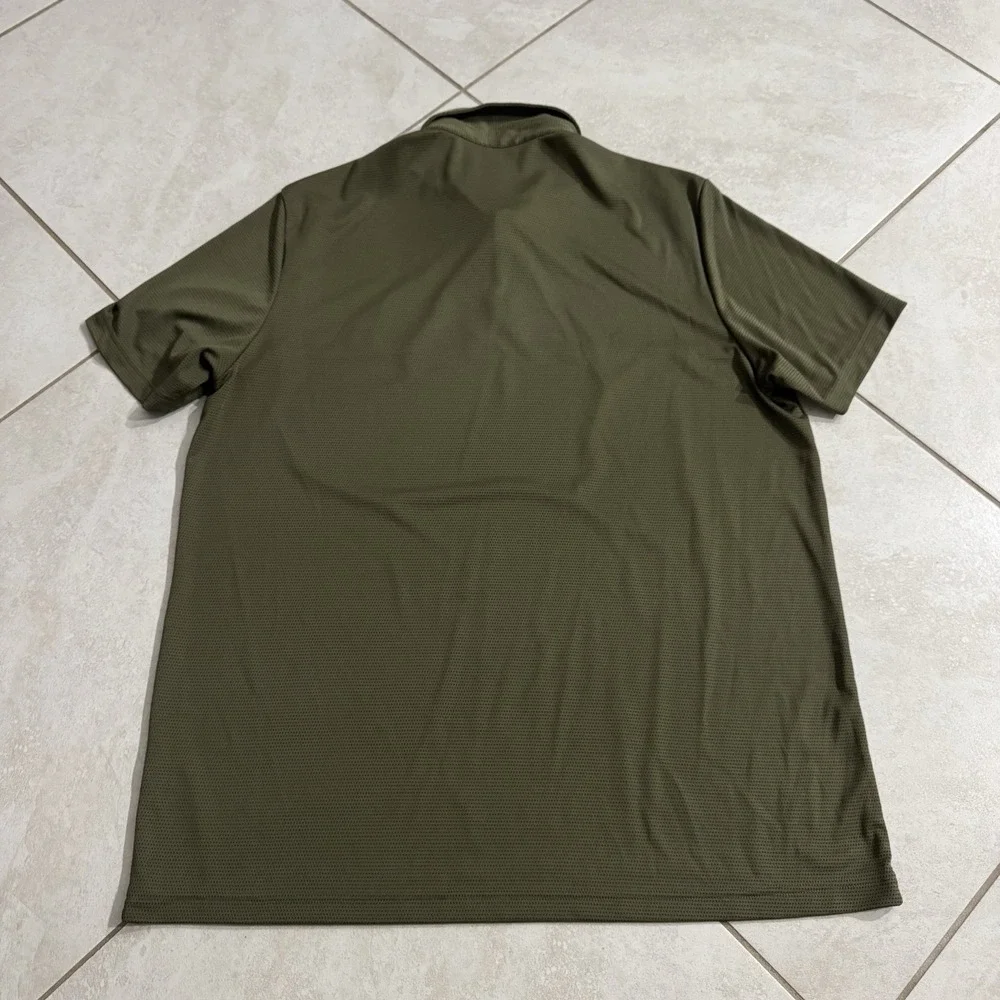 Adidas Polo Shirt Mens XL Green Core Colorblock Performance Lightweight Golf‎