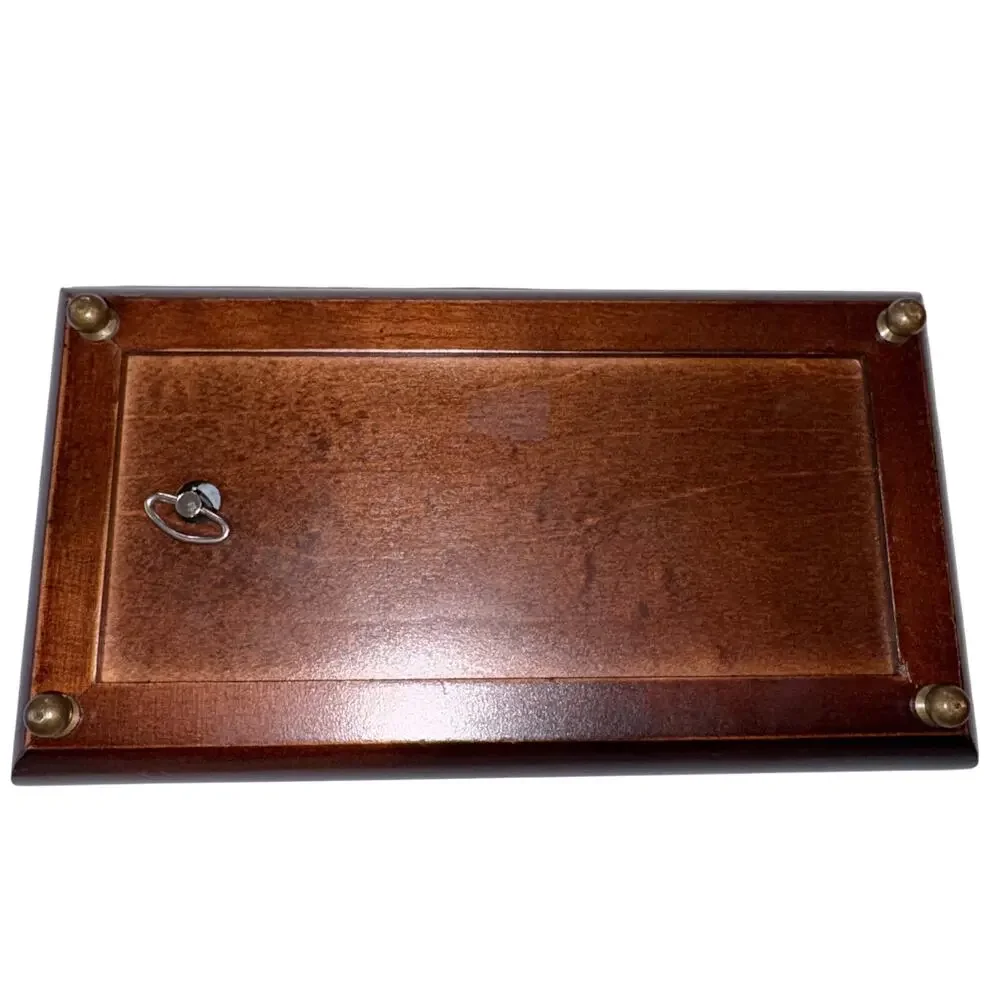 Vintage Bombay Co Musical Jewelry‎ Box Wood Pressed Flowers Plays Love Story