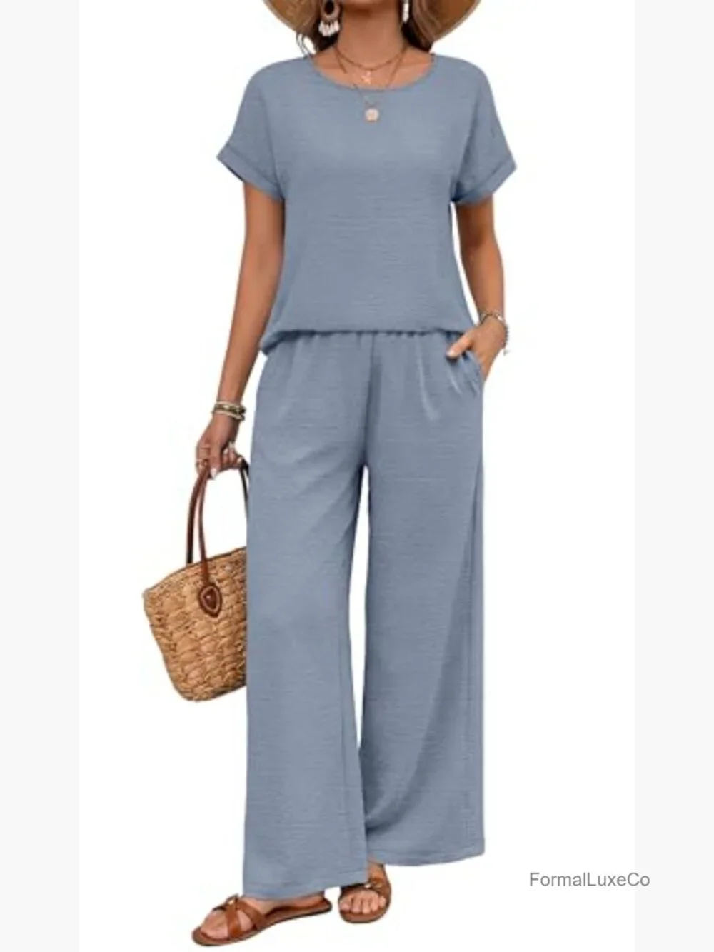 Summer 2 Piece Lounge Set Matching Outfits Vacation Travel