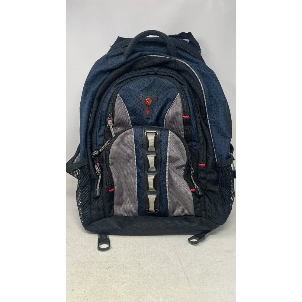 SwissGear Laptop Backpack Navy Blue Black Multi-Pocket Travel Bag Wenger