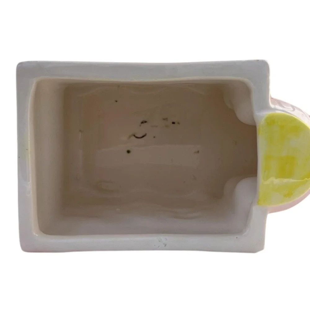 Planter Baby Buggy‎ Pink Blue Nursery Vase Mid Century Style Ceramic Vintage