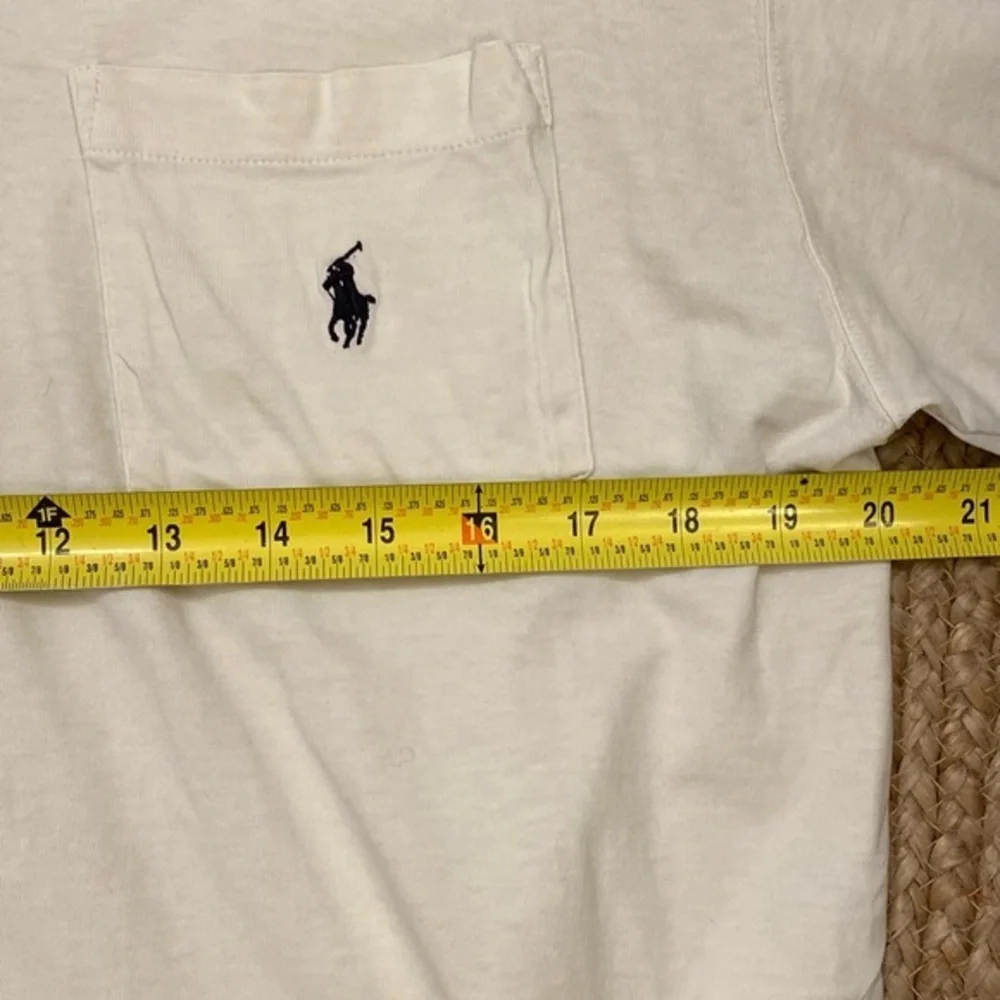 Polo‎ by Ralph Lauren Boy’s Large Crew Neck Cotton White Pocket T-Shirt