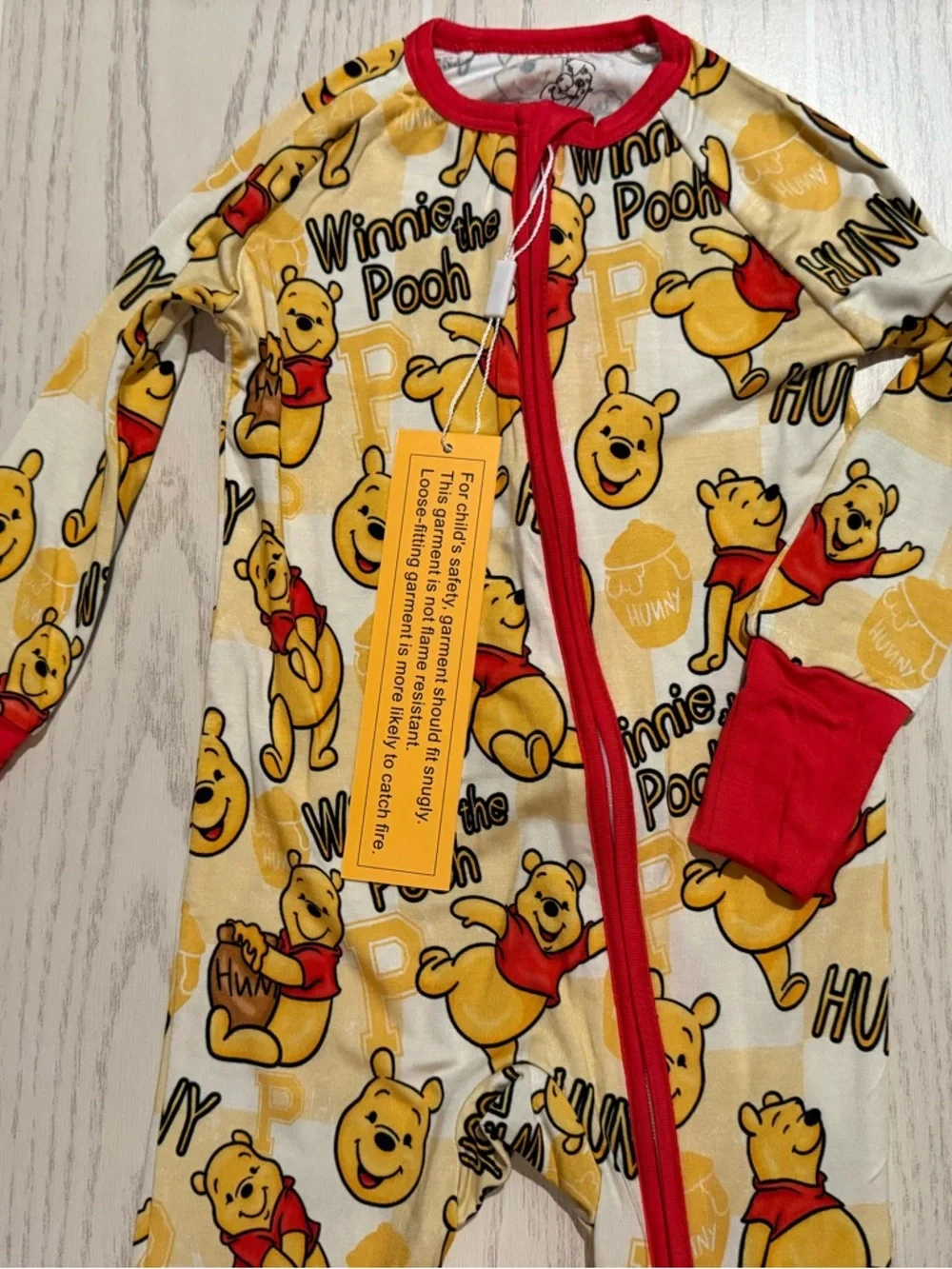 Yaritza Boutique Bamboo Sleeper 12-18M Unisex Winnie Pooh‎ 2 Way Zip Pajamas NWT