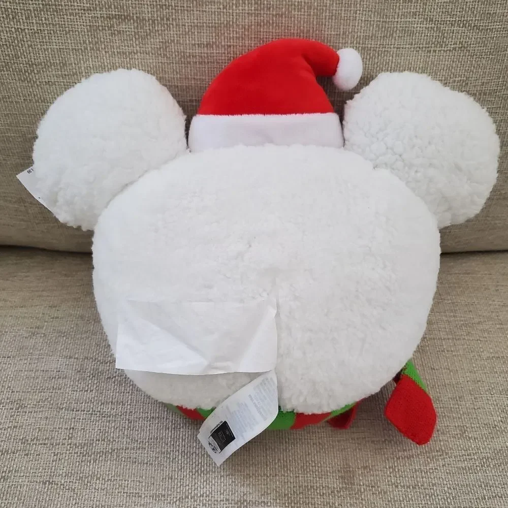 Disney Throw Pillow - Christmas Santa Mickey Snowman Face