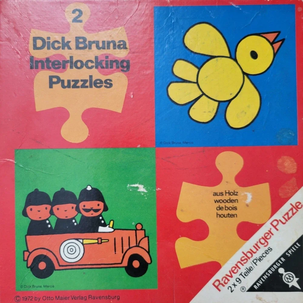 Vintage Wooden Interlocking  Puzzles Toddler Learning Fire Truck Men Bird (2)
