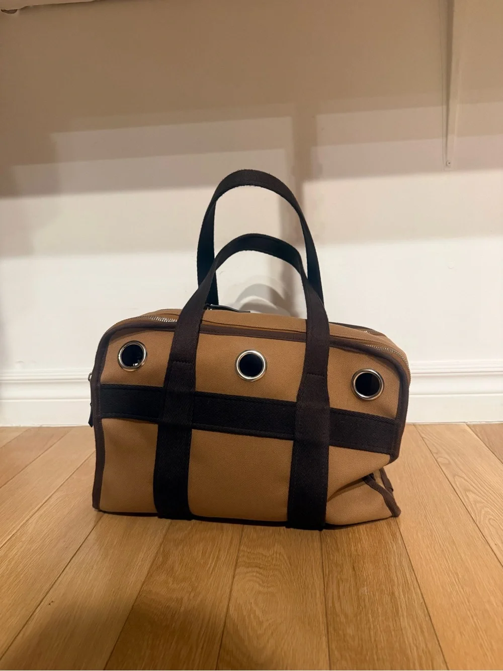 Hermes Fauve Canvas Dog Carrier
