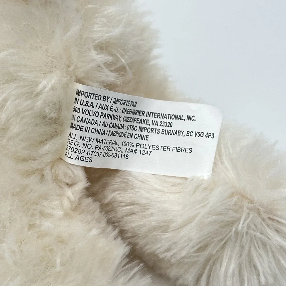Plush Greenbrier Fuzzy Friend White Bear 12