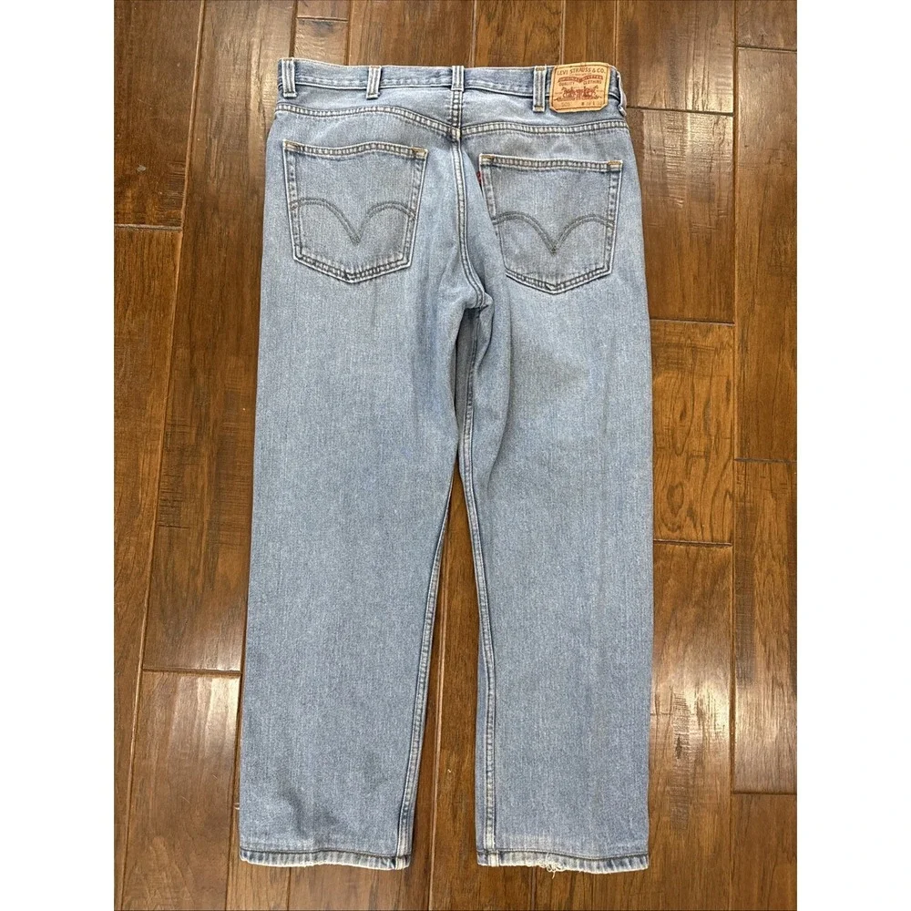 Levis 505 Jeans Mens 38x30 Blue Denim Straight Leg Zip Regular‎ Fit 100% Cotton