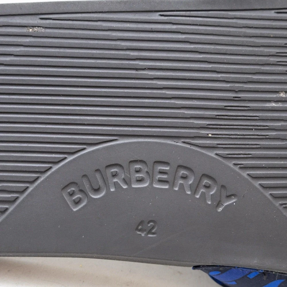 BURBERRY MEN'S FURLEY PUFF ROYAL BLUE BEACH POOL‎ SLIDE SANDALS SHOES US:9