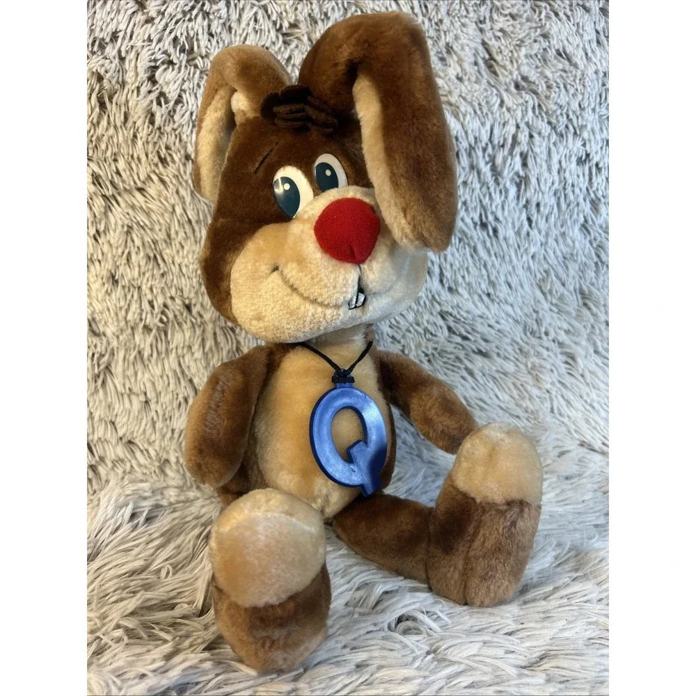 Vtg 1985 Russ Berrie Nestle‎ Quik Bunny Sitting Plush Blue 