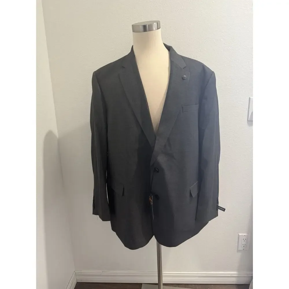 Johnny Bigg Men's Matteo Textured Charcoal‎ Stretch Blazer Size 54 NWT