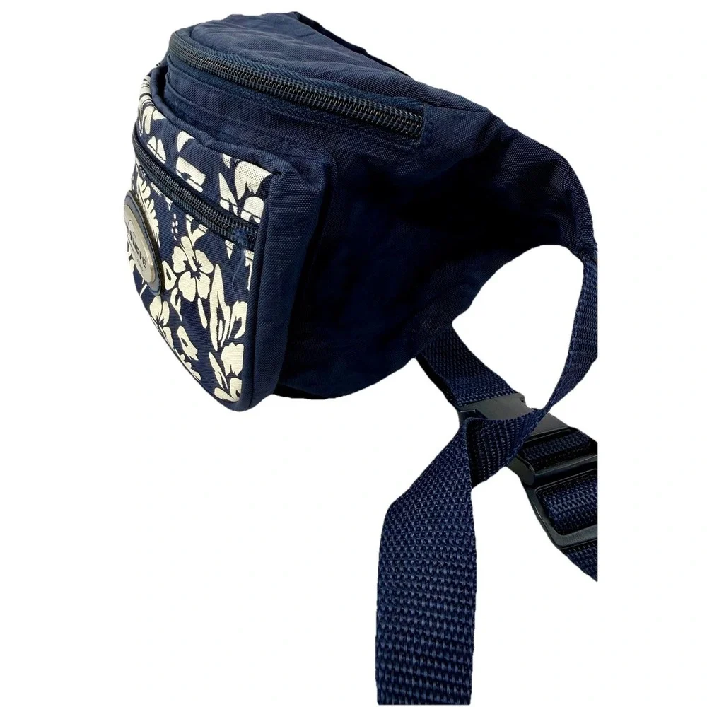 Surfware Hawaiian Classics Fanny Pack Navy Floral Waist Bag Hip Pack Hawaii Vibe