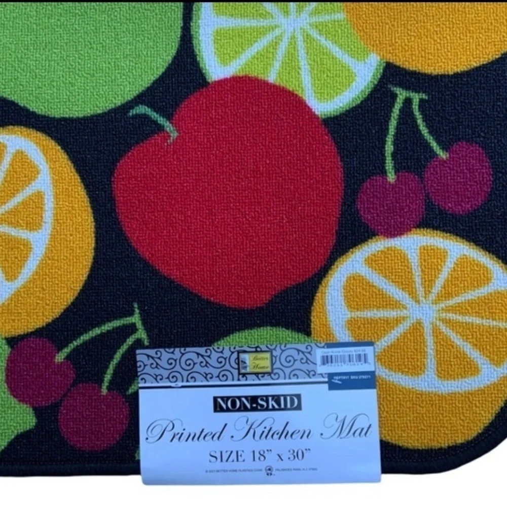 Assorted Fruit Colorful Printed Accent Rug Mat MultiColor Rectangle 18 X 30 in