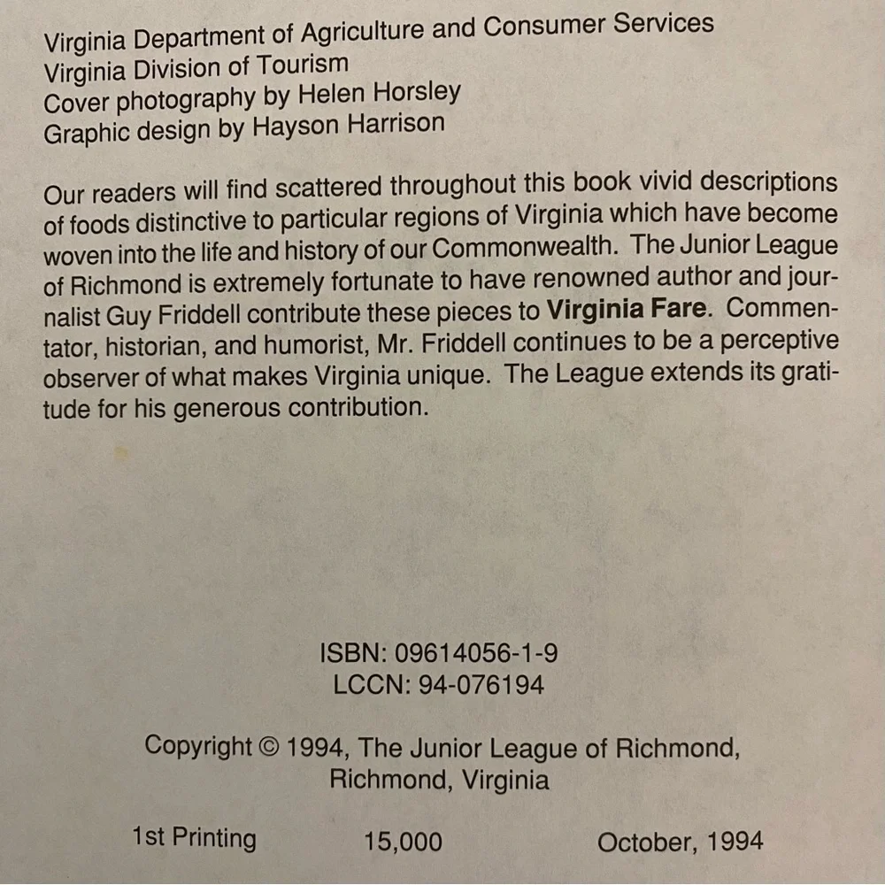 Junior League of Richmond virginia fare