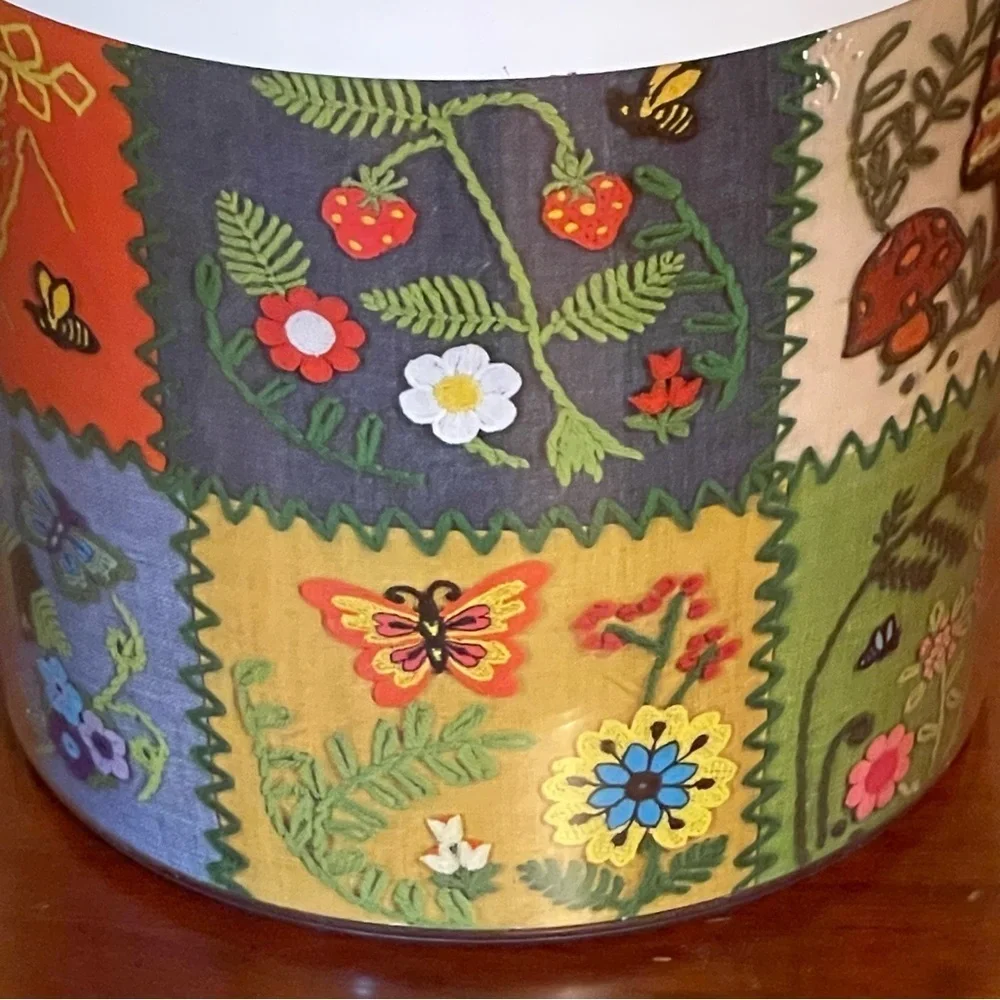 MCM Thermo Serv Retro Ice Bucket Mushrooms Strawberries Butterflies Flowers