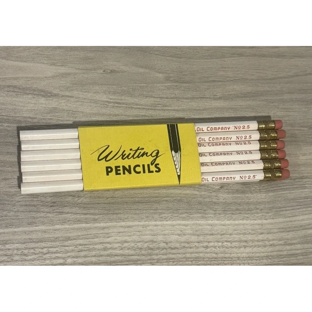 Vtg No2.5 Pencils TIDEWATER OIL Lot Of 12 White Tidewater Oil Collectibles‎ USA