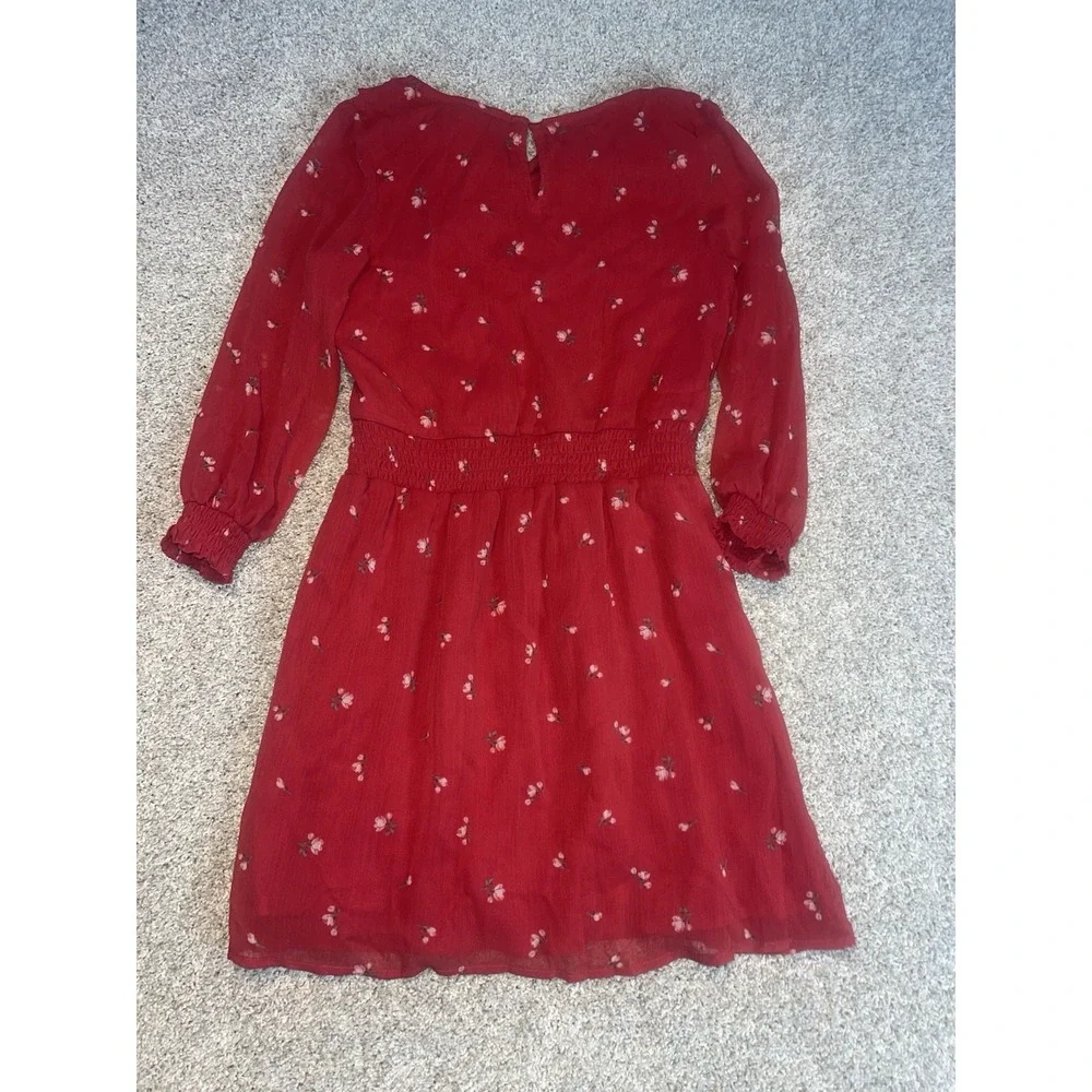 Abercrombie Kids Girls Red Floral Dress Sz 9/10‎ NWT