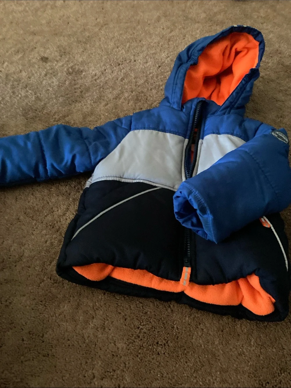 OshKosh B'gosh Blue, Navy & Orange Puffer Jacket