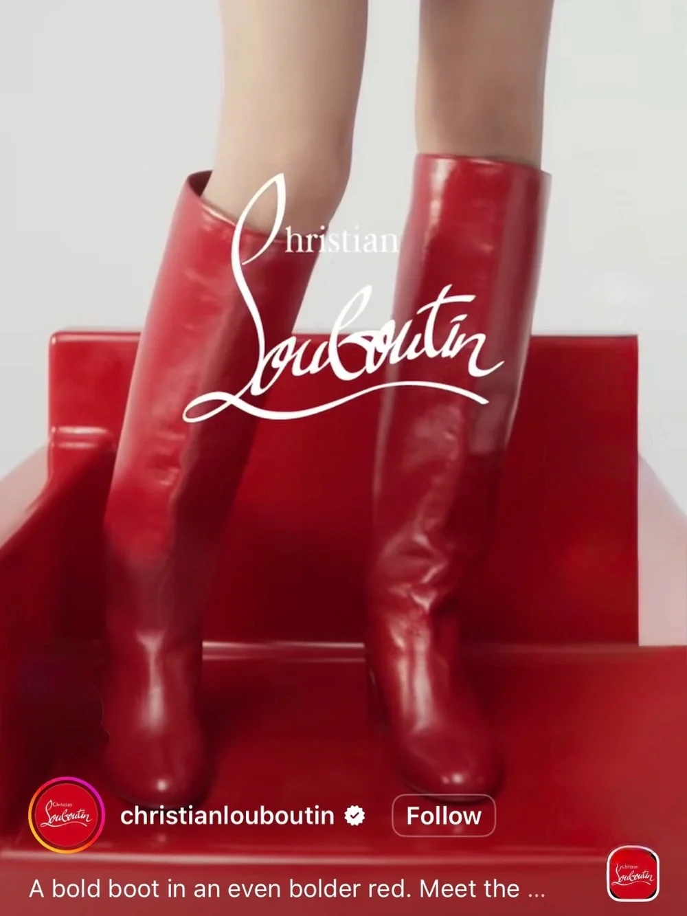 CHRISTIAN LOUBOUTIN JANITTA 55 RED LEATHER BLOCK HEEL KNEE-HIGH BOOTS SZ 38.5