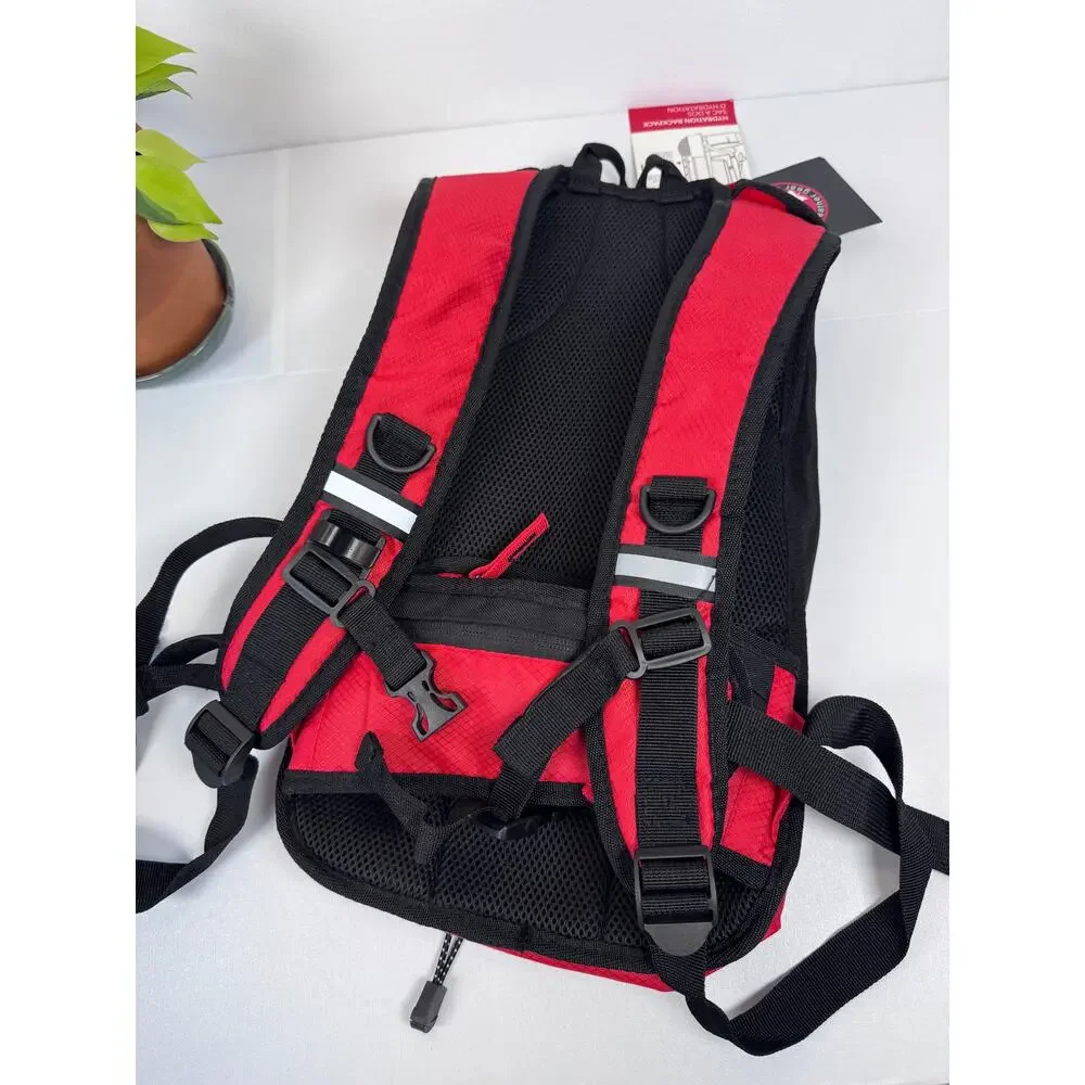 Canada Weather Gear Red Black Hydration Backpack 2L Hiking Gorpcore NWT