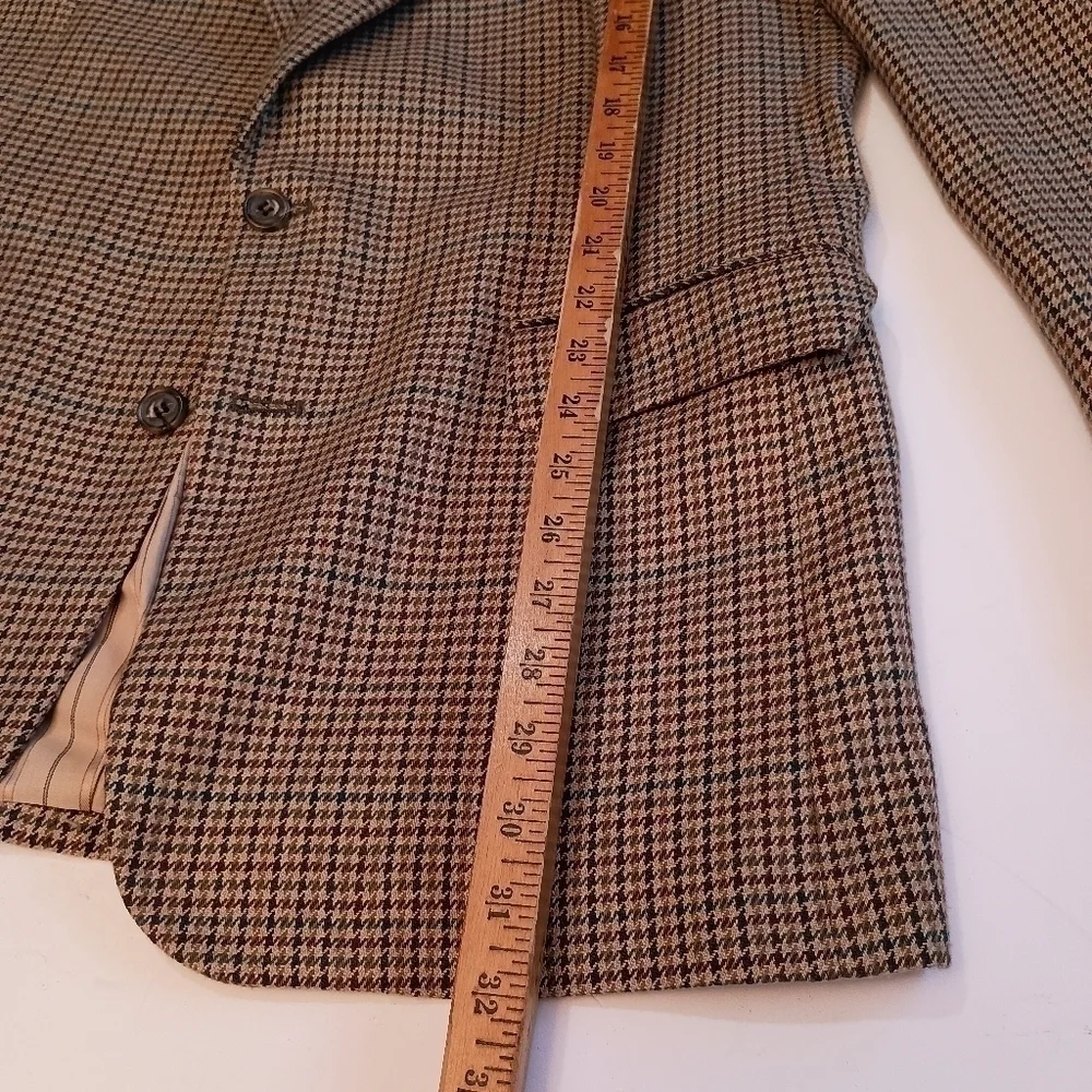 Vintage Hunting Horn by J Riggins Houndstooth Wool Blend Sports Coat/Blazer  42L