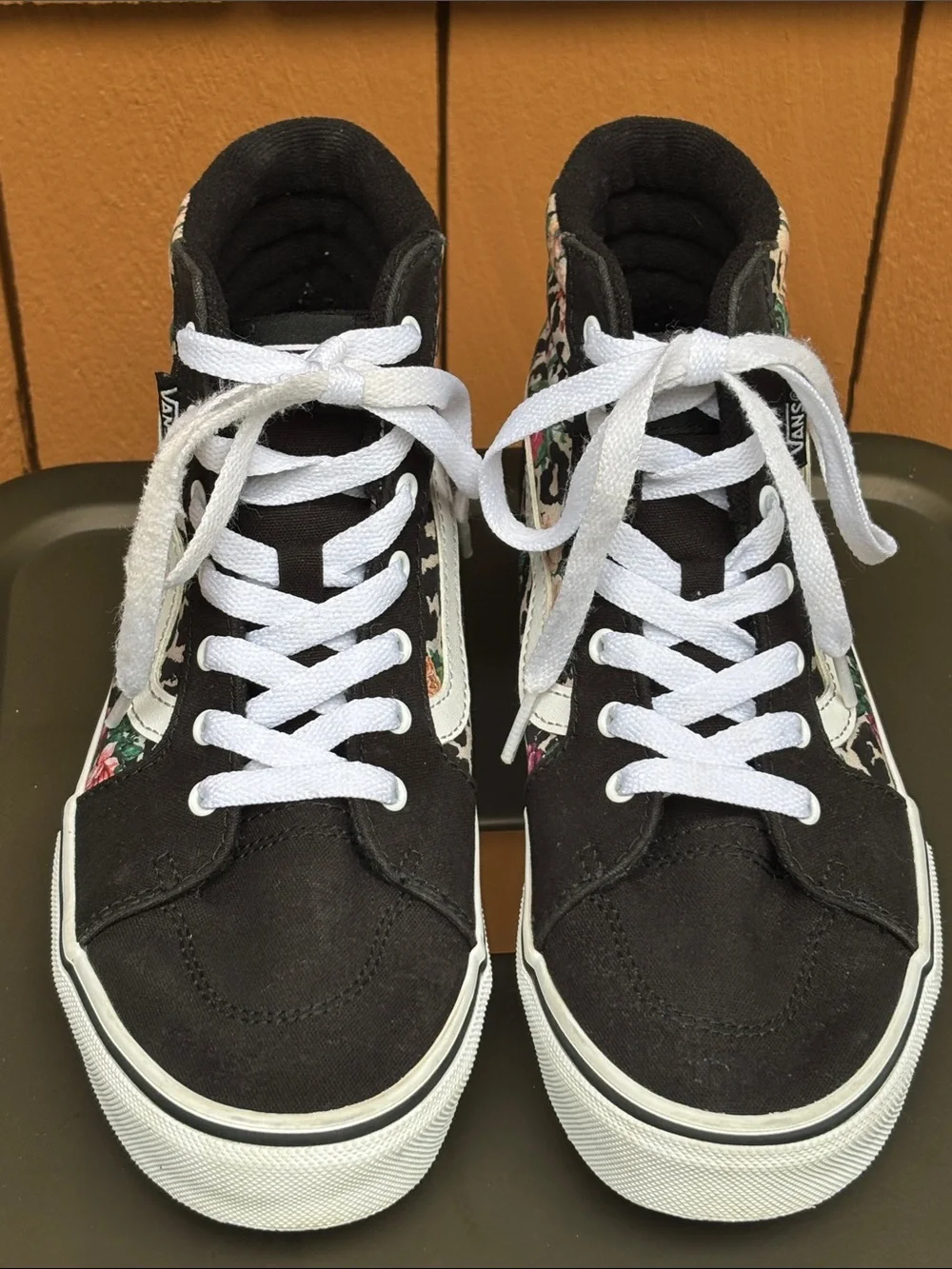 VANS | Floral Leopard Print Filmore Skate Heritage Lace Up Hi Top | Size 4