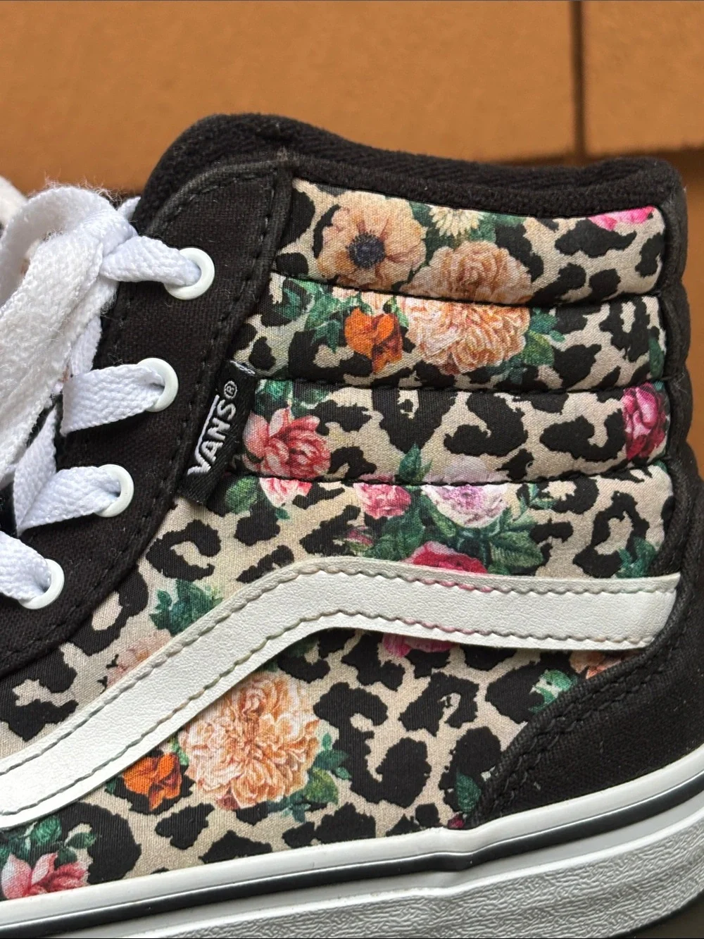 VANS | Floral Leopard Print Filmore Skate Heritage Lace Up Hi Top | Size 4