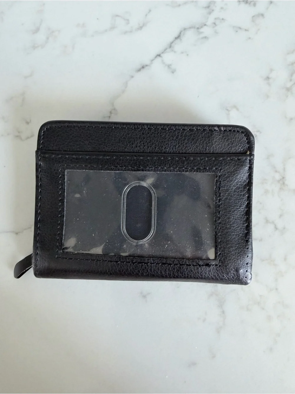 lock wallet leather stitched wallet