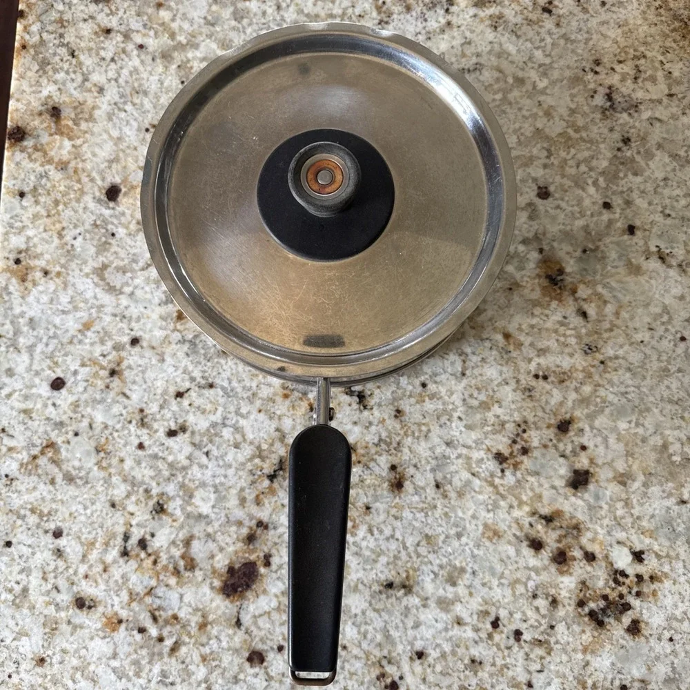 Vtg Revere Ware Sauce Pan & Double Boiler Stainless Steel Copper Core Chef Cook