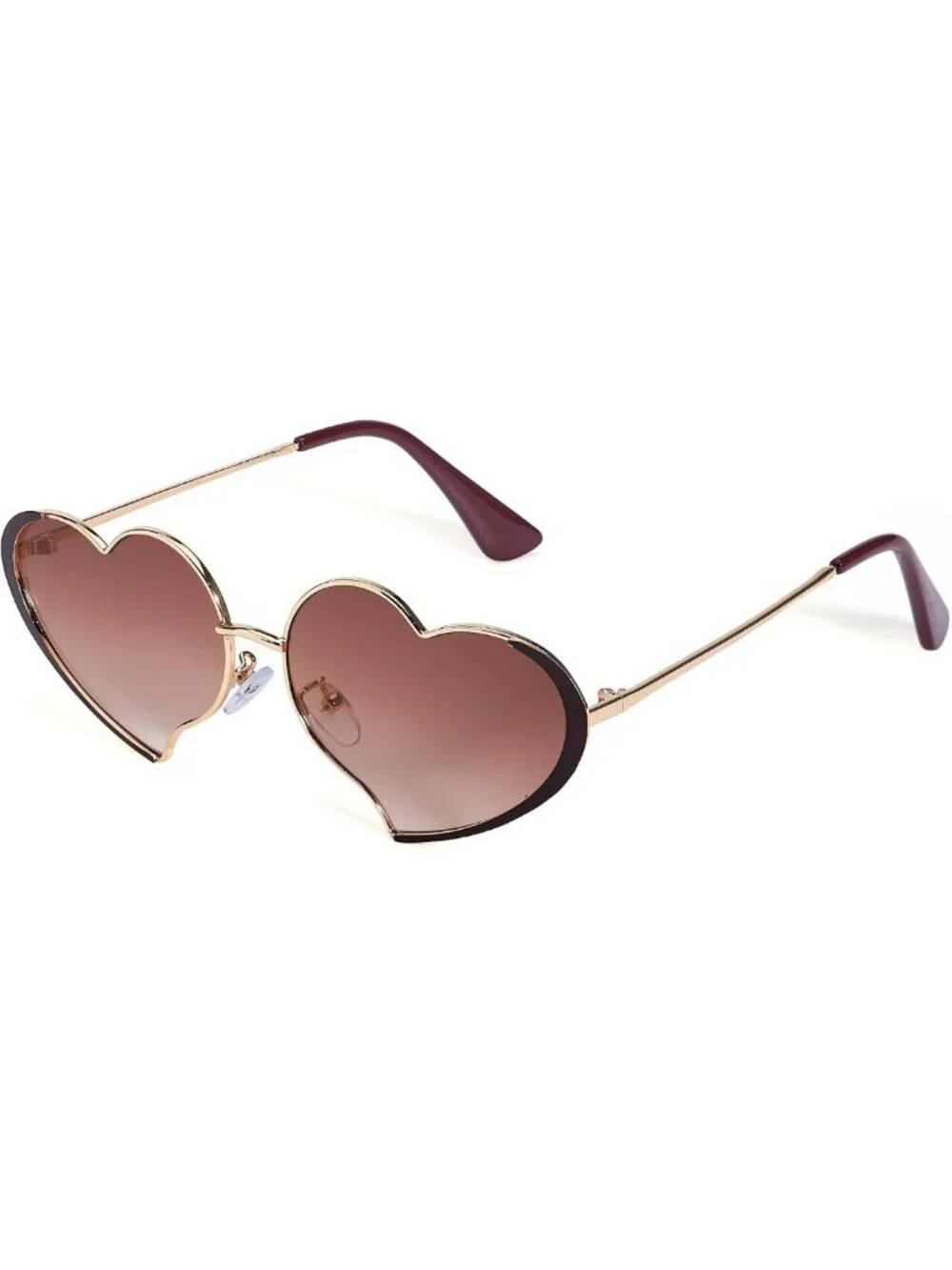 Heart-Shaped Sunglasses for Women - Thin Metal Frame, Perfect for Parties