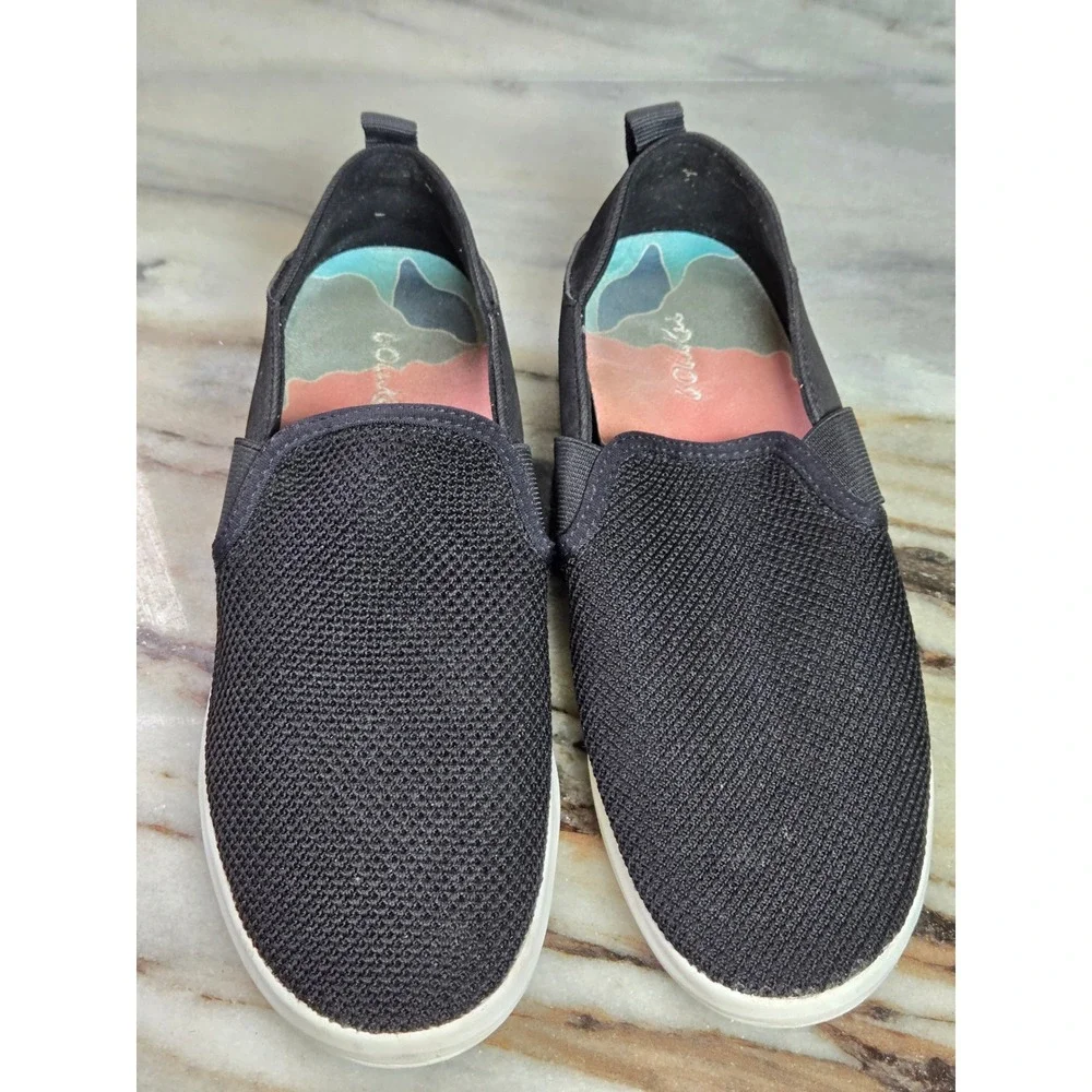 Olukai Hale'iwa Black Mesh Slip On Sneakers Womens 7‎ Drop-In Heel 20380-4040