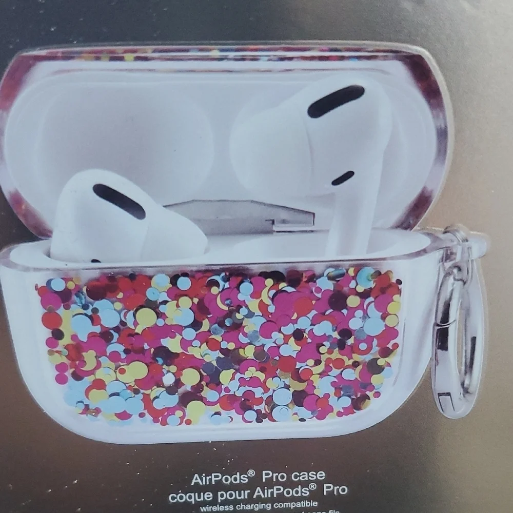 Colorful Glitter AirPods Pro Case with Keychain