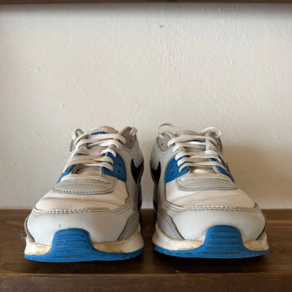 Nike Air Max 90 Sneakers GS Youth 6.5Y White Blue Black CD6864-127