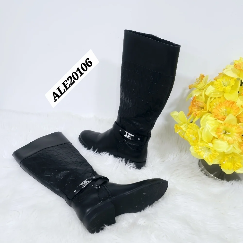 Michael Kors Black Over the Knee Boots with Quilted Design Size 9 1/2M