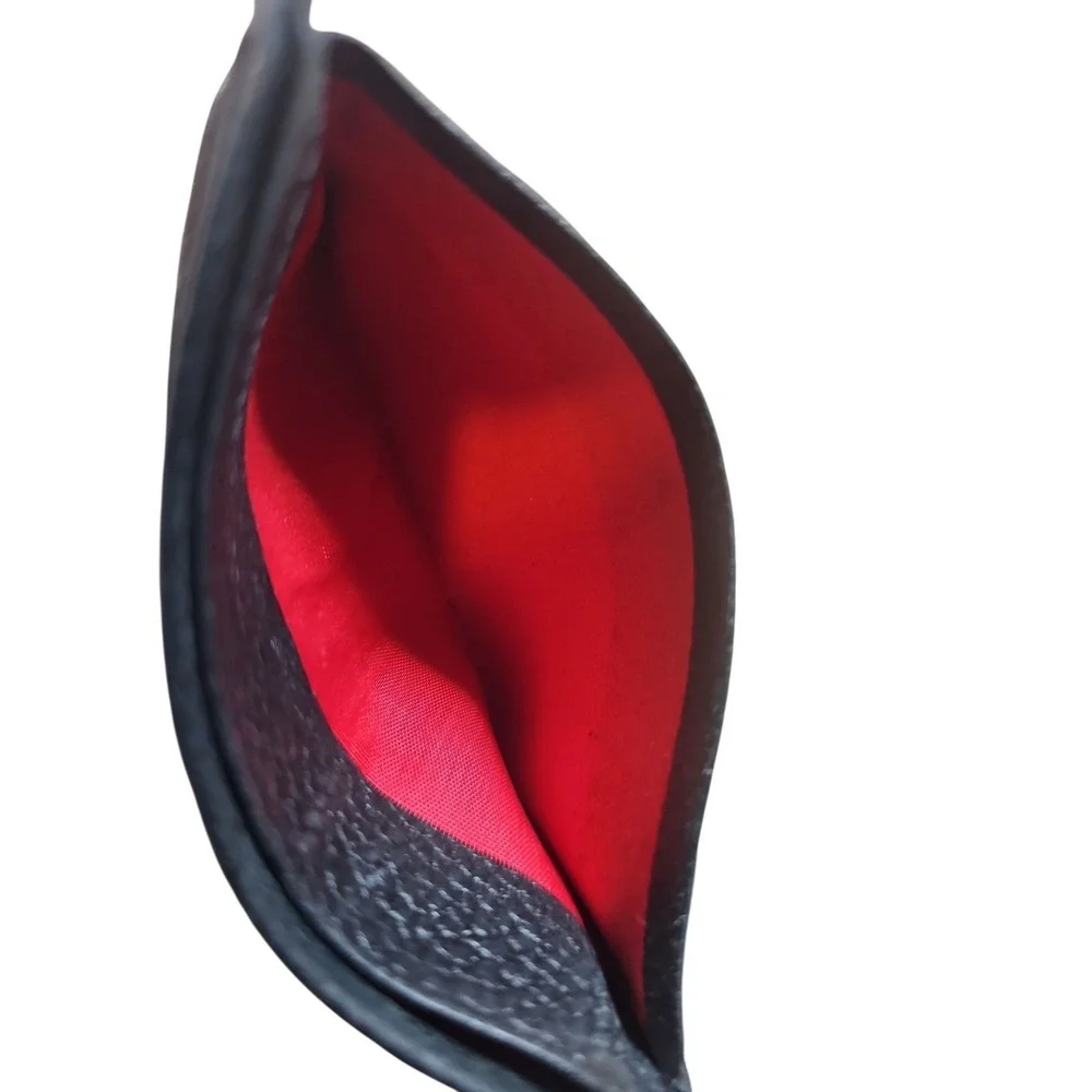 Christian Louboutin Red & Black Leather Card Holder