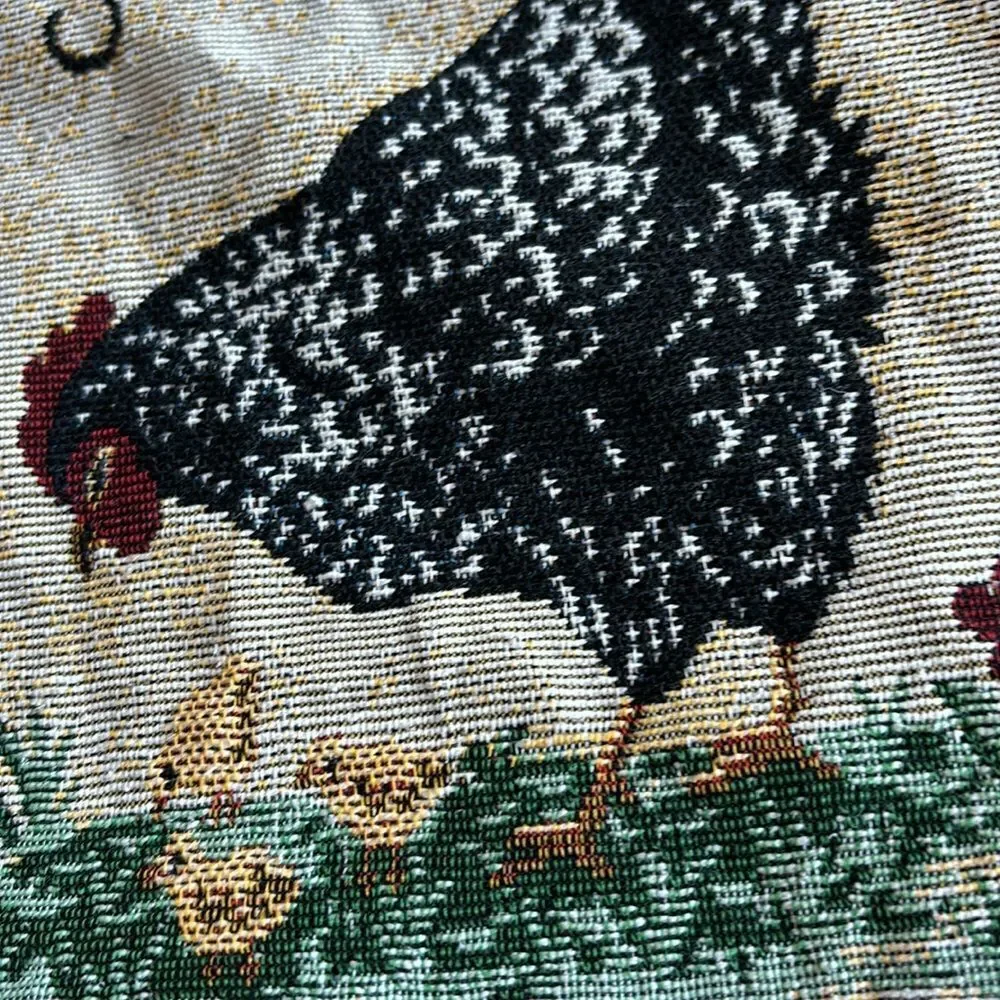 Vintage Chicken “A Mother’s work is never done” Tapestry‎ Pillow Cover Country