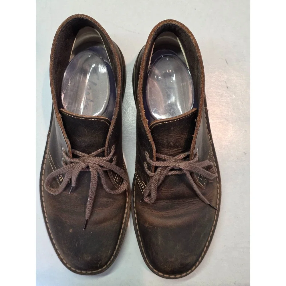 Clarks Bushacre 2 Men's Boots Size 8 M Brown Leather Desert Chukka Lace Up Shoes