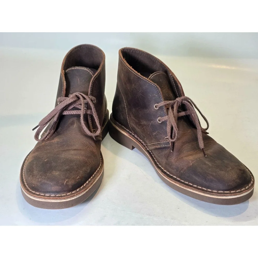 Clarks Bushacre 2 Men's Boots Size 8 M Brown Leather Desert Chukka Lace Up Shoes