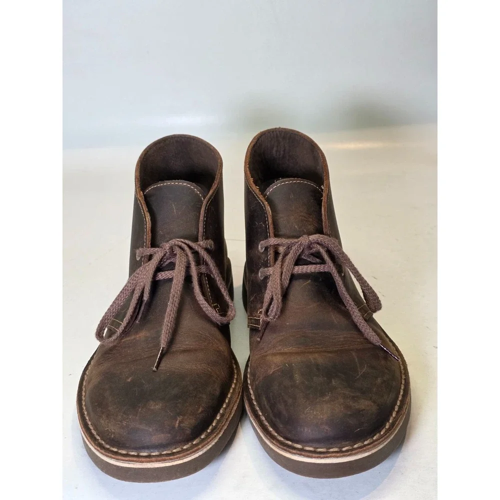 Clarks Bushacre 2 Men's Boots Size 8 M Brown Leather Desert Chukka Lace Up Shoes