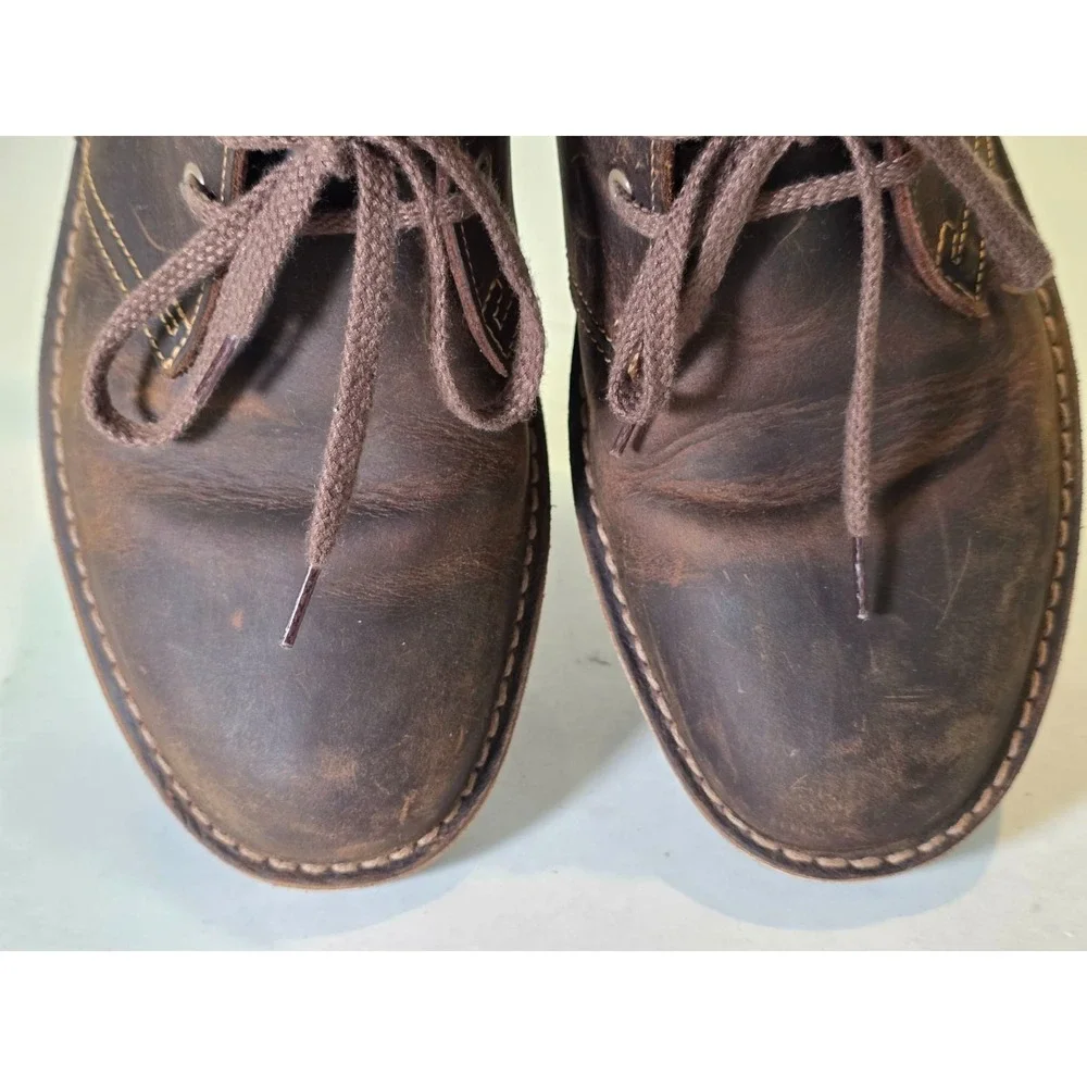 Clarks Bushacre 2 Men's Boots Size 8 M Brown Leather Desert Chukka Lace Up Shoes