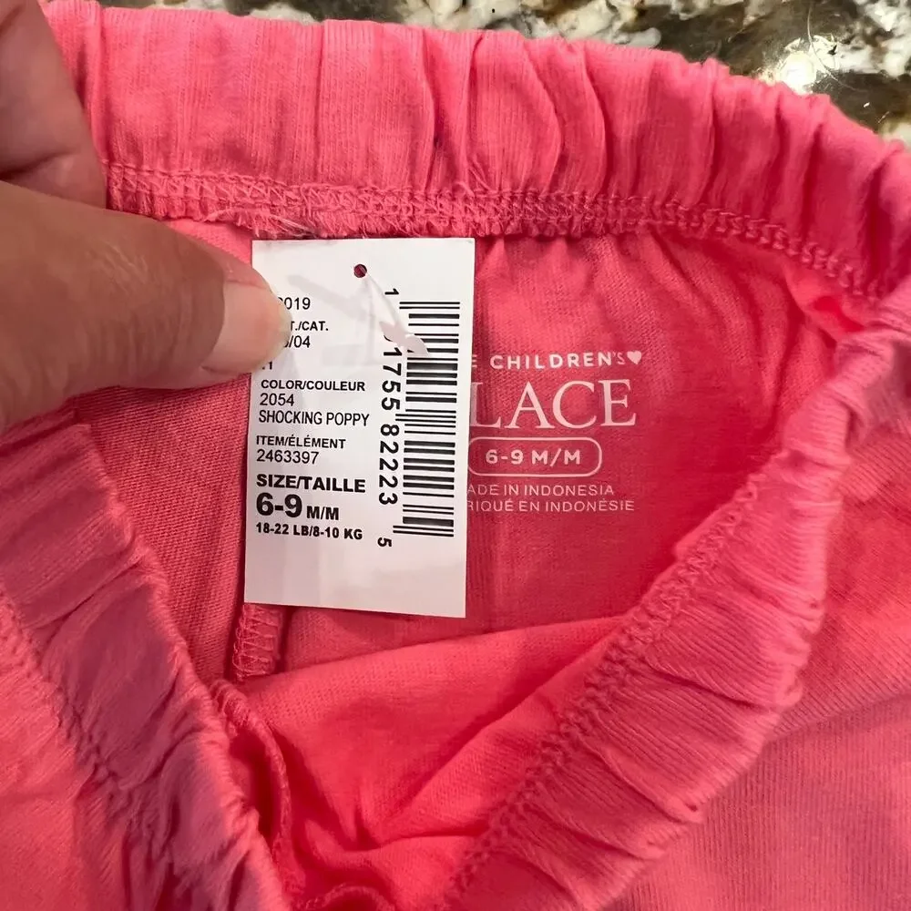 NWT Children's Place Pink W/Sequin Ice Cream Tank & Shorts Outfit - Size 6-9 M