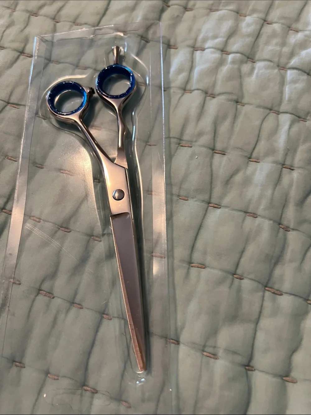 Men's Haircutting Scissors with Blue Finger Rings