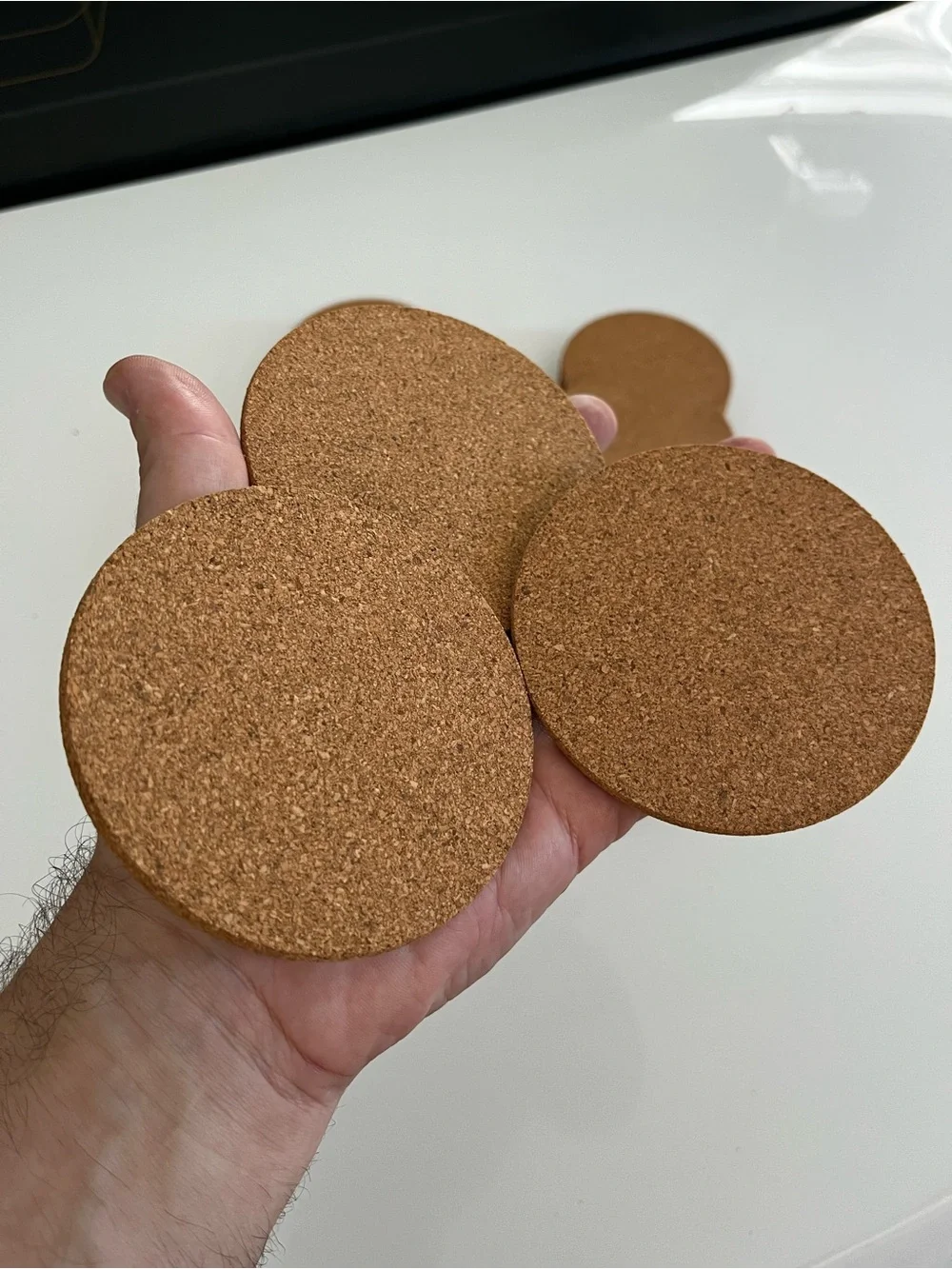 Round Cork Coasters Set of 100 - Natural Brown