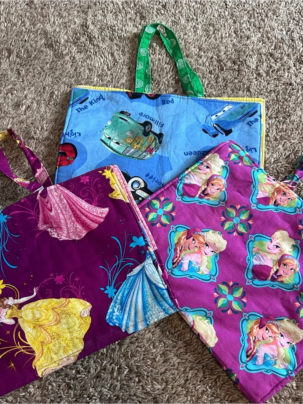 Handmade Kids Character busy bags/coloring Set - Pink, Purple, Blue