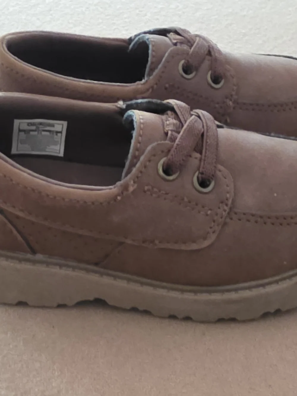 OshKosh B'gosh Brown Suede-Look Kids Lace-Up Dress Shoes