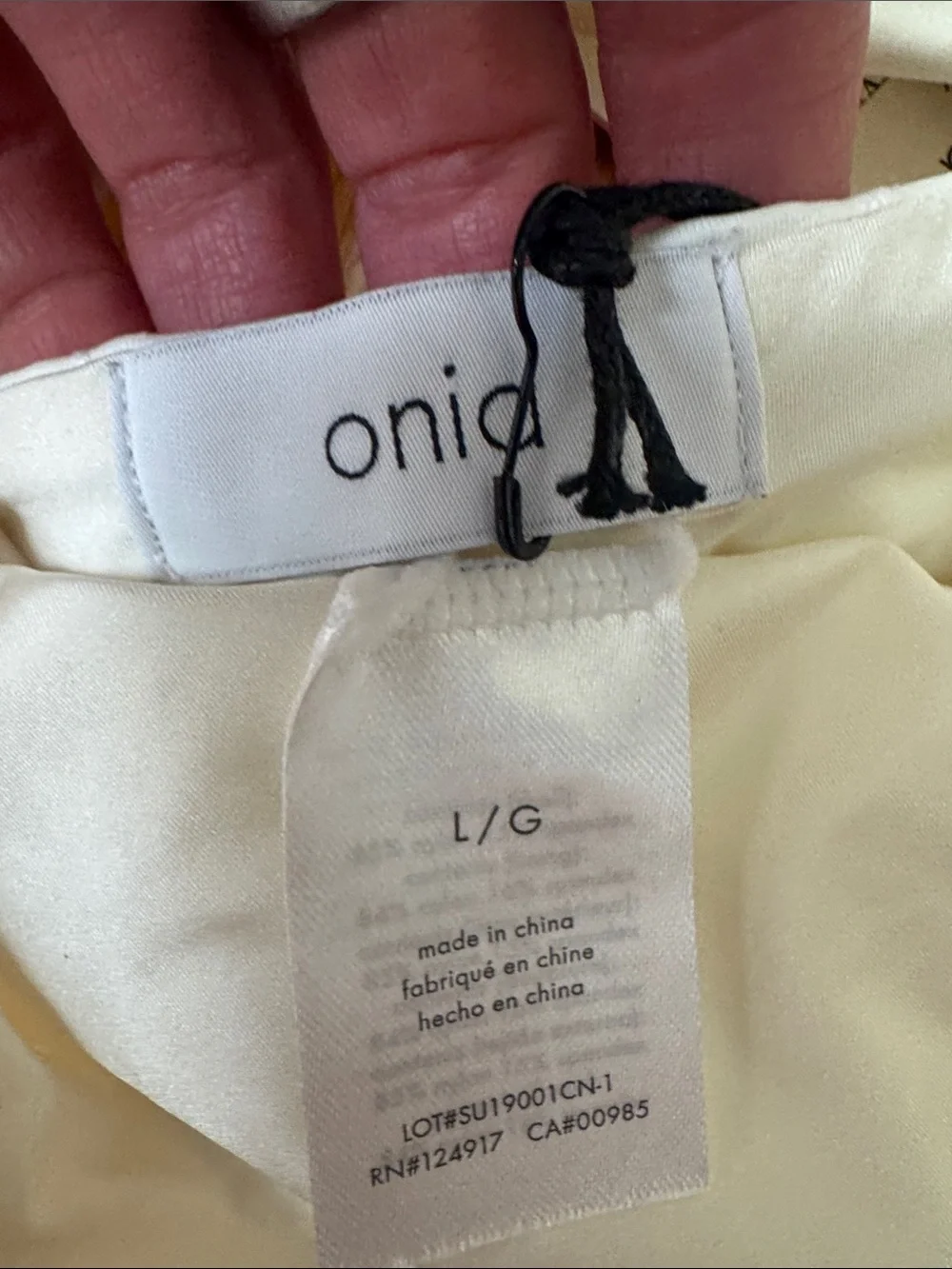 Onia x We Wore What Riviera Bikini Bottom with Pearl Eyelet Snow White L NWT