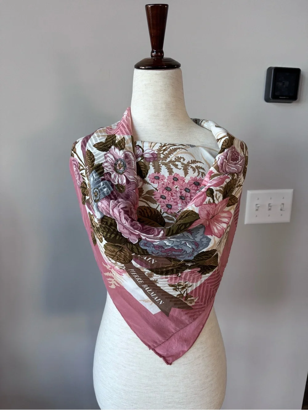 Floral Silk Scarf - Pink