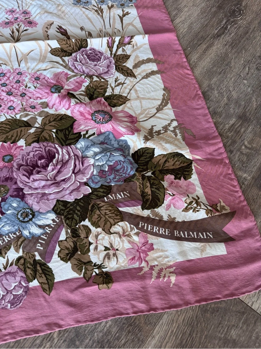 Floral Silk Scarf - Pink
