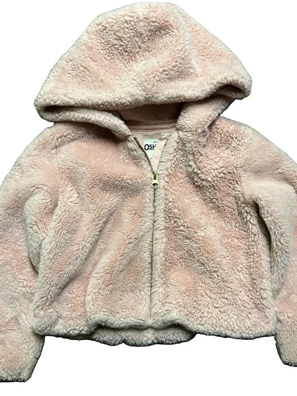 Toddler Girl Oshkosh Winter Pink Fur Full Zip Jacket Size 5T