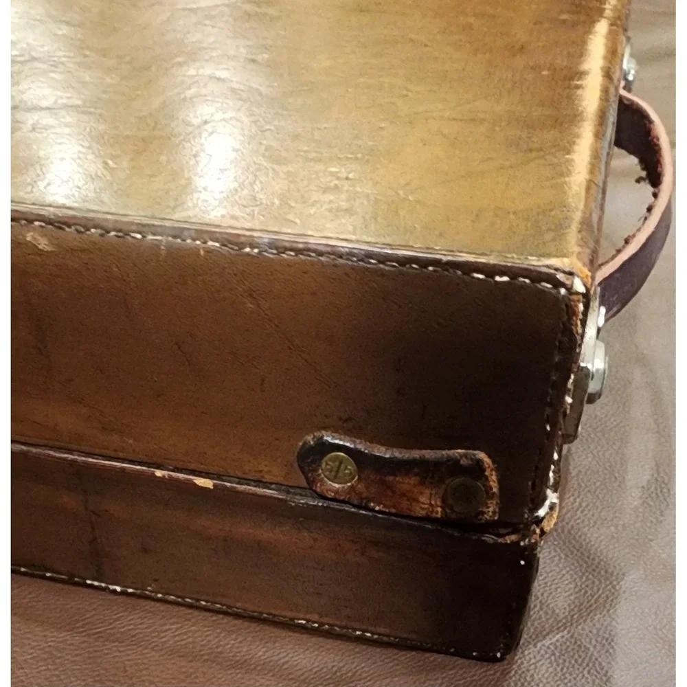 Vintage Kodak Eastman Leather Camera Case Modified Handle Brown Storage Box
